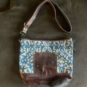 Myra Bag Black and Brown Leather Shoulder Bag